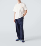 Bottega Veneta Suede-trimmed cotton jersey T-shirt