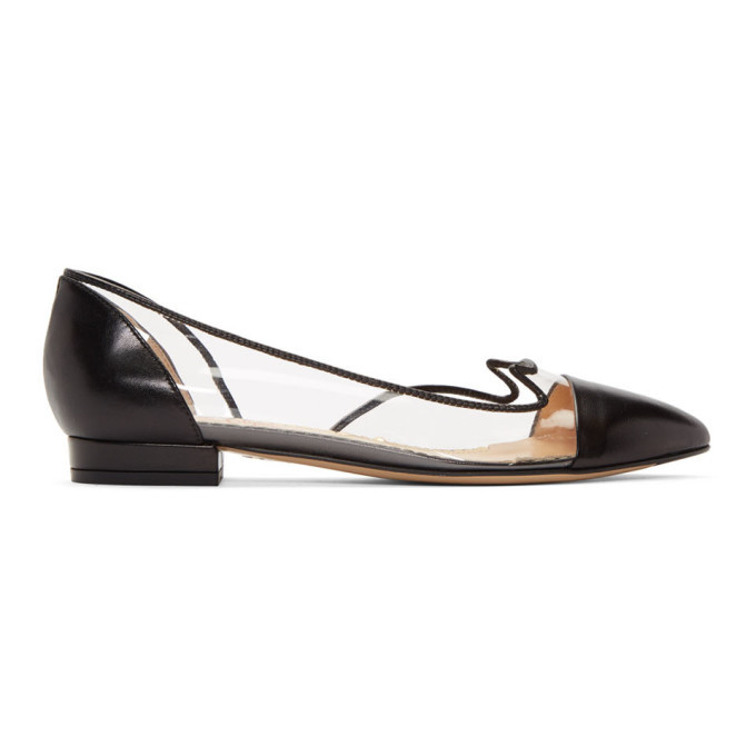 Photo: Charlotte Olympia Black and Transparent DOrsay Kitten Ballerina Flats