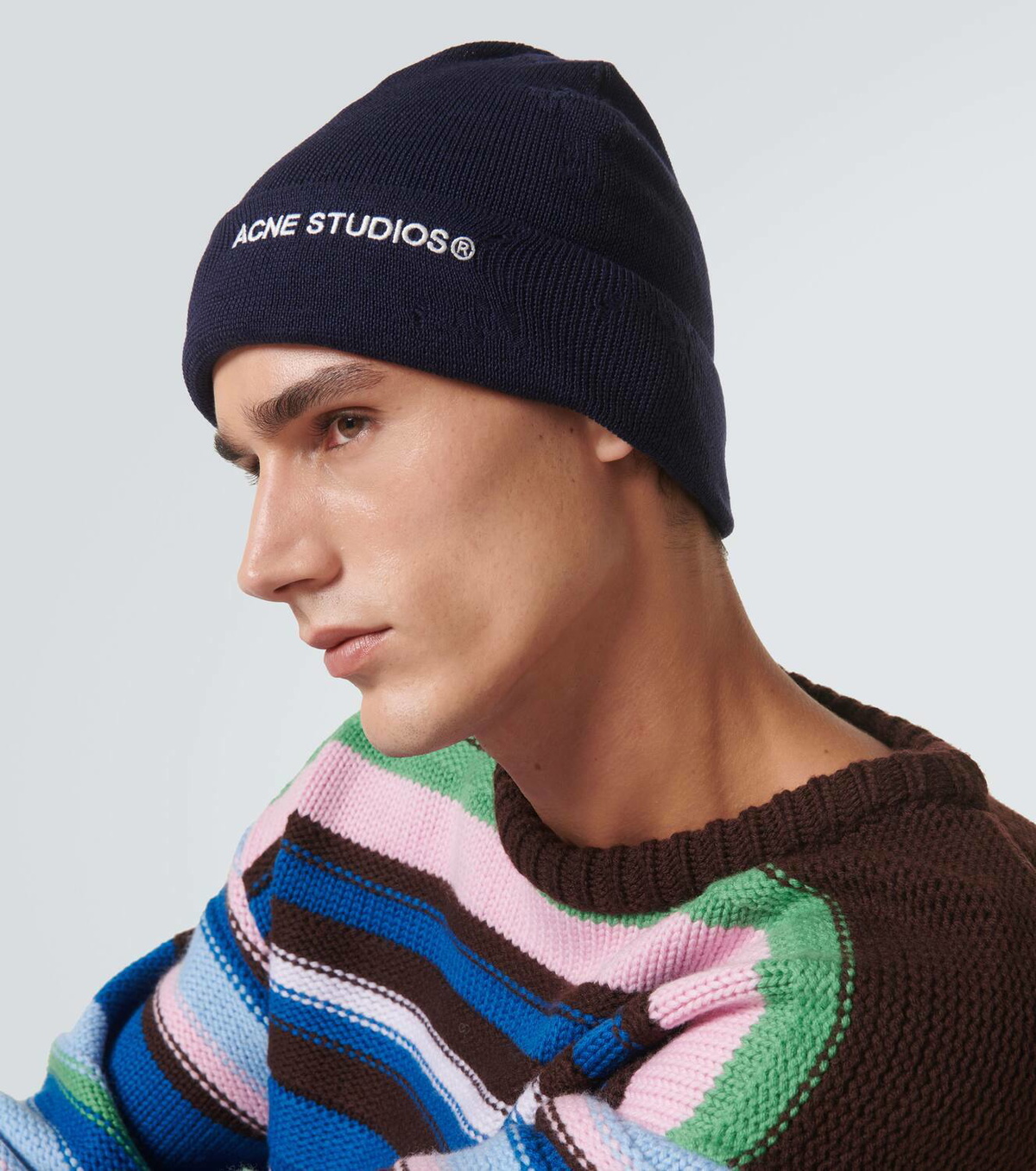 ACNE STUDIOS : Wool Knit Beanie Acne Studios Beanie Hat Walnut Brown – Très Bien main image 2