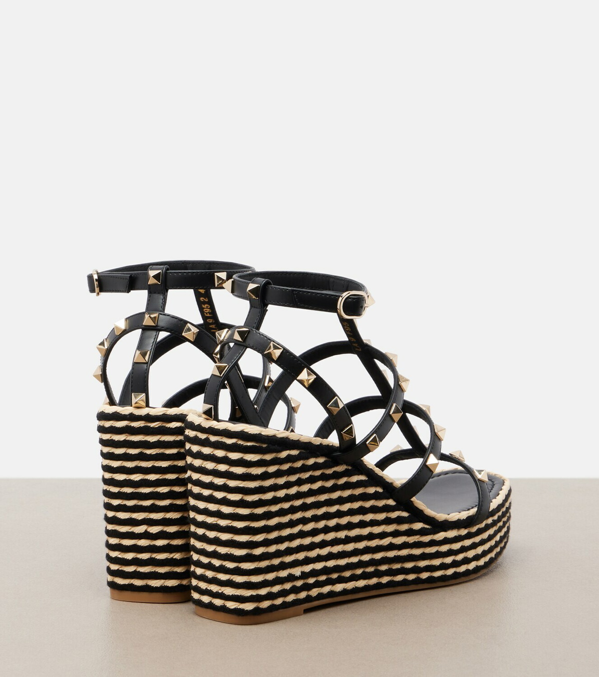 Valentino Garavani Rockstud leather espadrille wedges