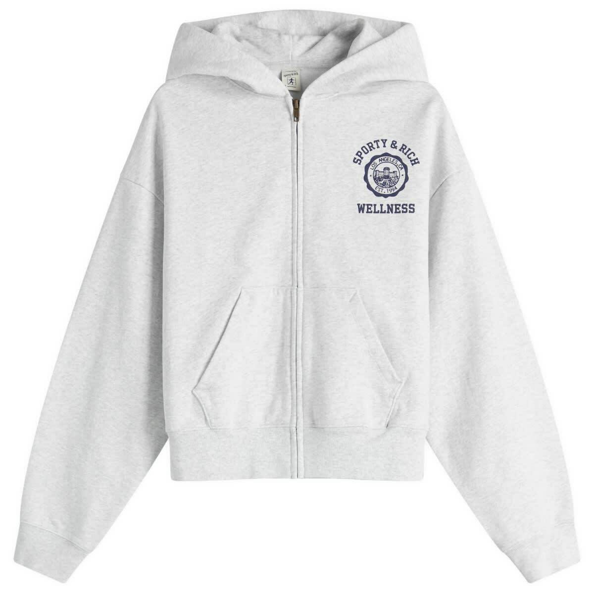 Sporty&Rich｜HOODIES/SWEATS (Vendome Resort Cropped Zip Vendome Resort Cropped Zip Hoodie - Heather Gray/Navy
