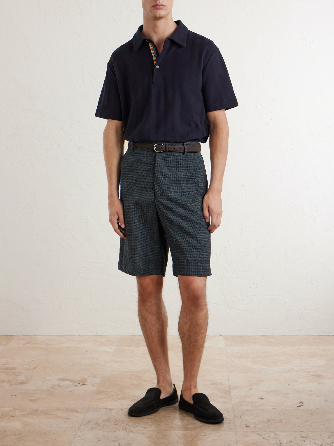 Paul Smith - Organic Herringbone Cotton-Piqué Polo Shirt - Blue