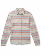 Faherty - Legend™ Striped Brushed Stretch Recycled-Knit Shirt - Blue