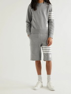 Thom Browne - Striped Loopback Cotton-Jersey Shorts - Gray