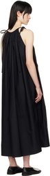 CO Black Gathered Halter Maxi Dress
