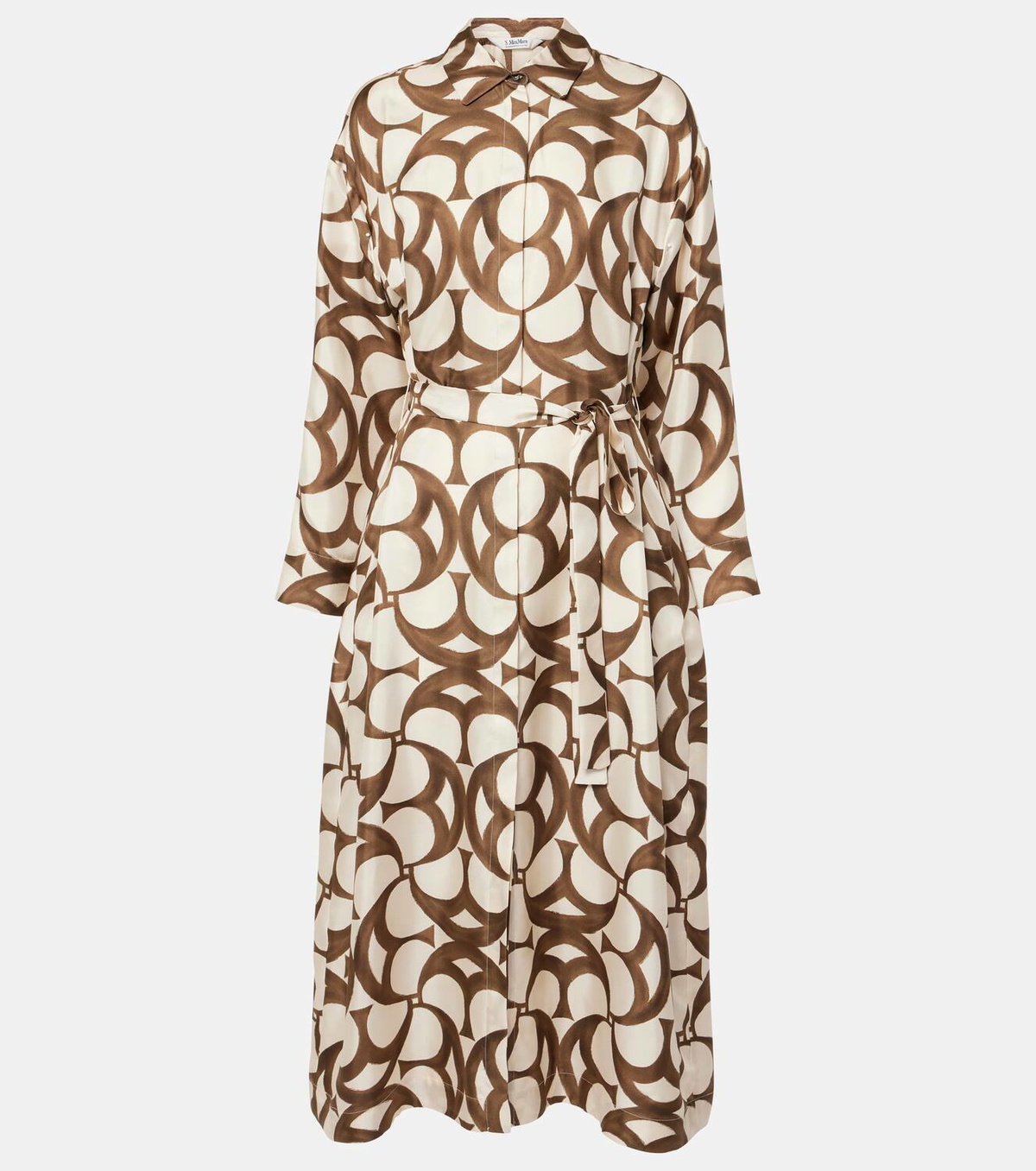 max mara silk shirt dress Weekend Max Mara | Woman - Silk shirt dress - Light Blue