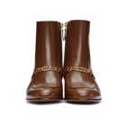 Gucci Tan Interlocking G Chain Boots