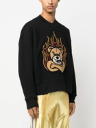Moncler Genius Black Graphic-Print Crew-Neck Sweatshirt