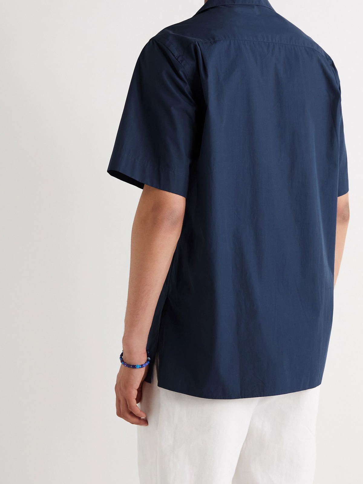 Odyssee - Galen Camp-Collar Cotton-Poplin Shirt - Blue