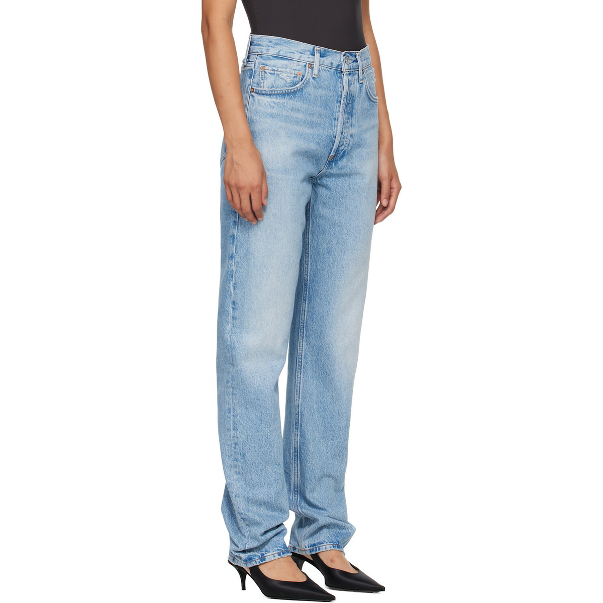 AGOLDE Blue 90's Mid Rise Straight Jeans