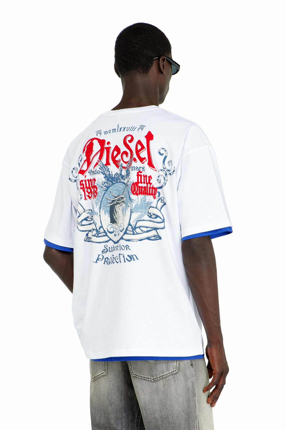 Diesel Cotton T-shirt with flock graphic - T-Shirts - Man -