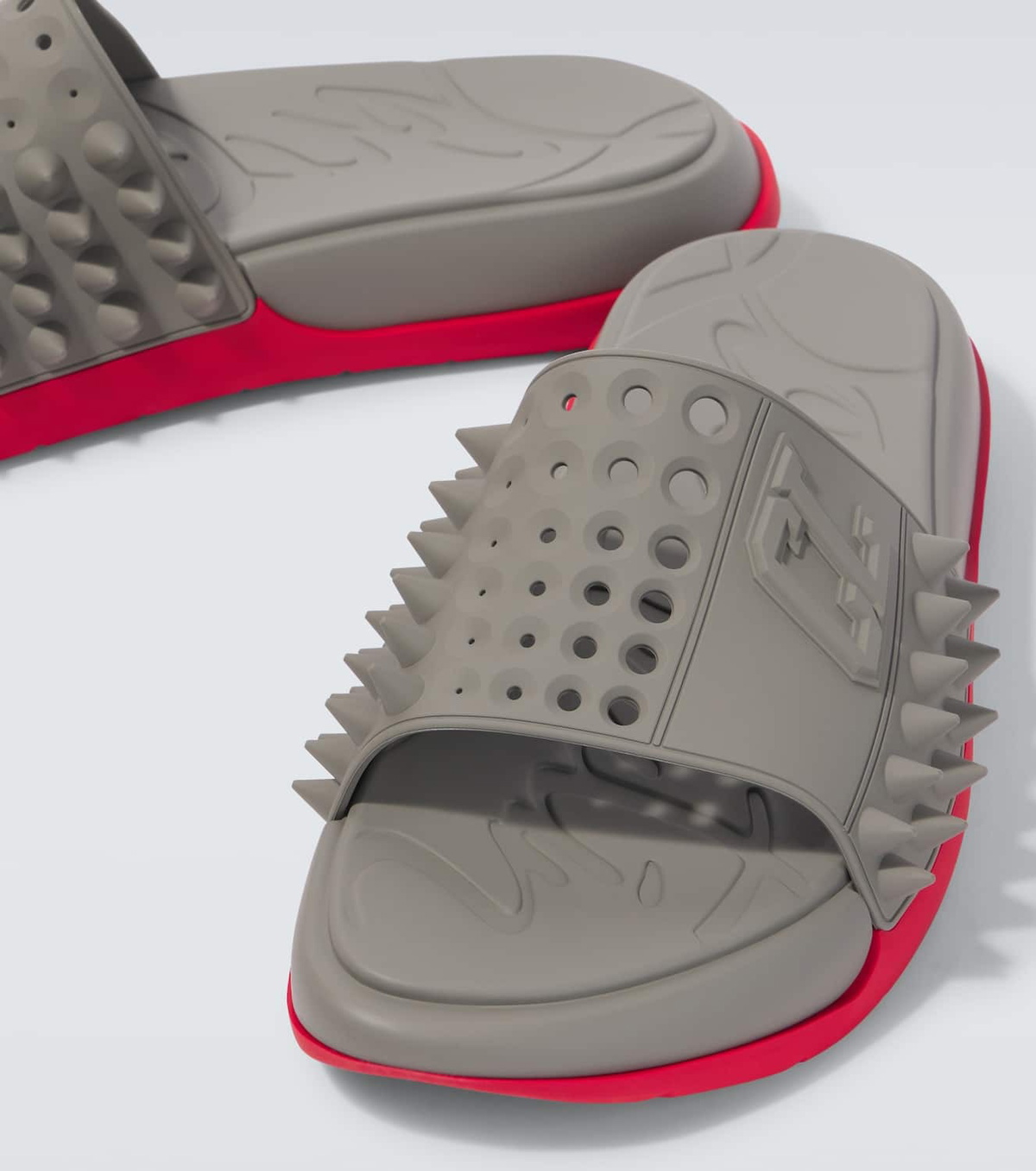 Christian Louboutin Take It Easy perforated spiked slides