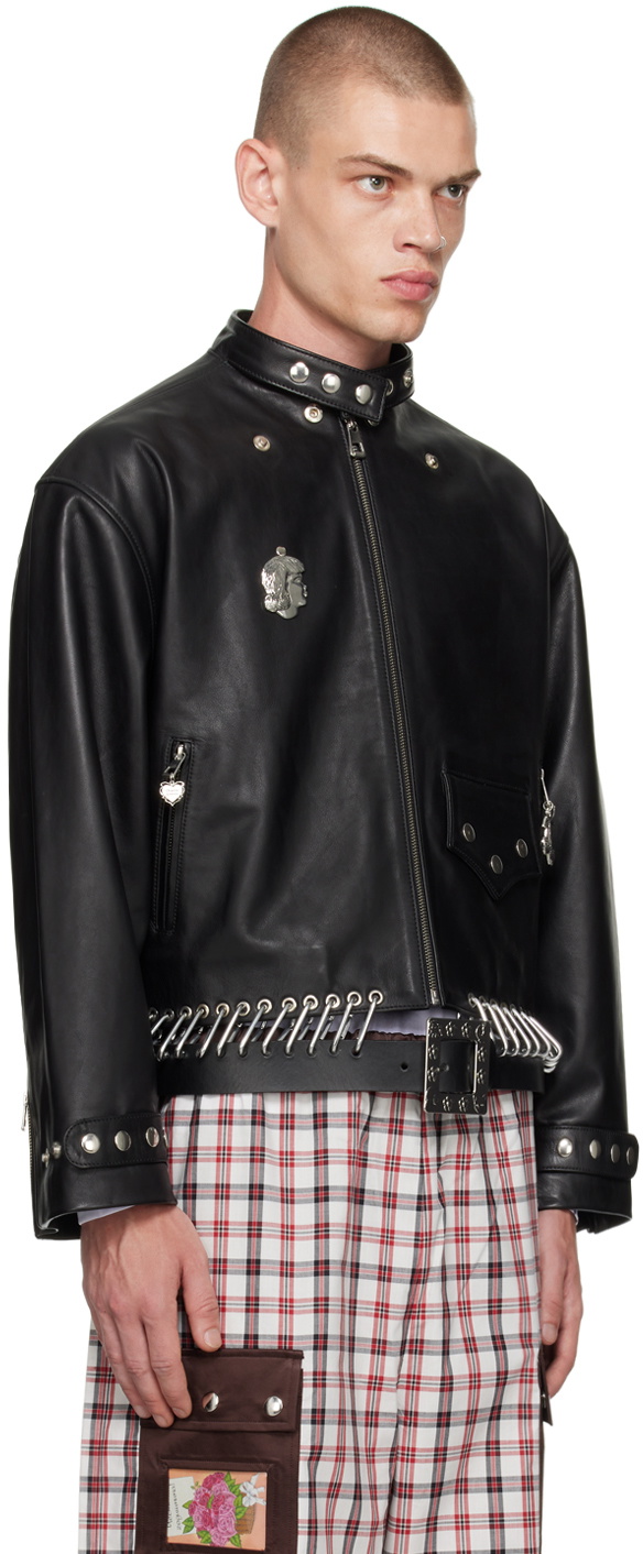 Chopova Lowena Black K-Point Leather Jacket Chopova Lowena