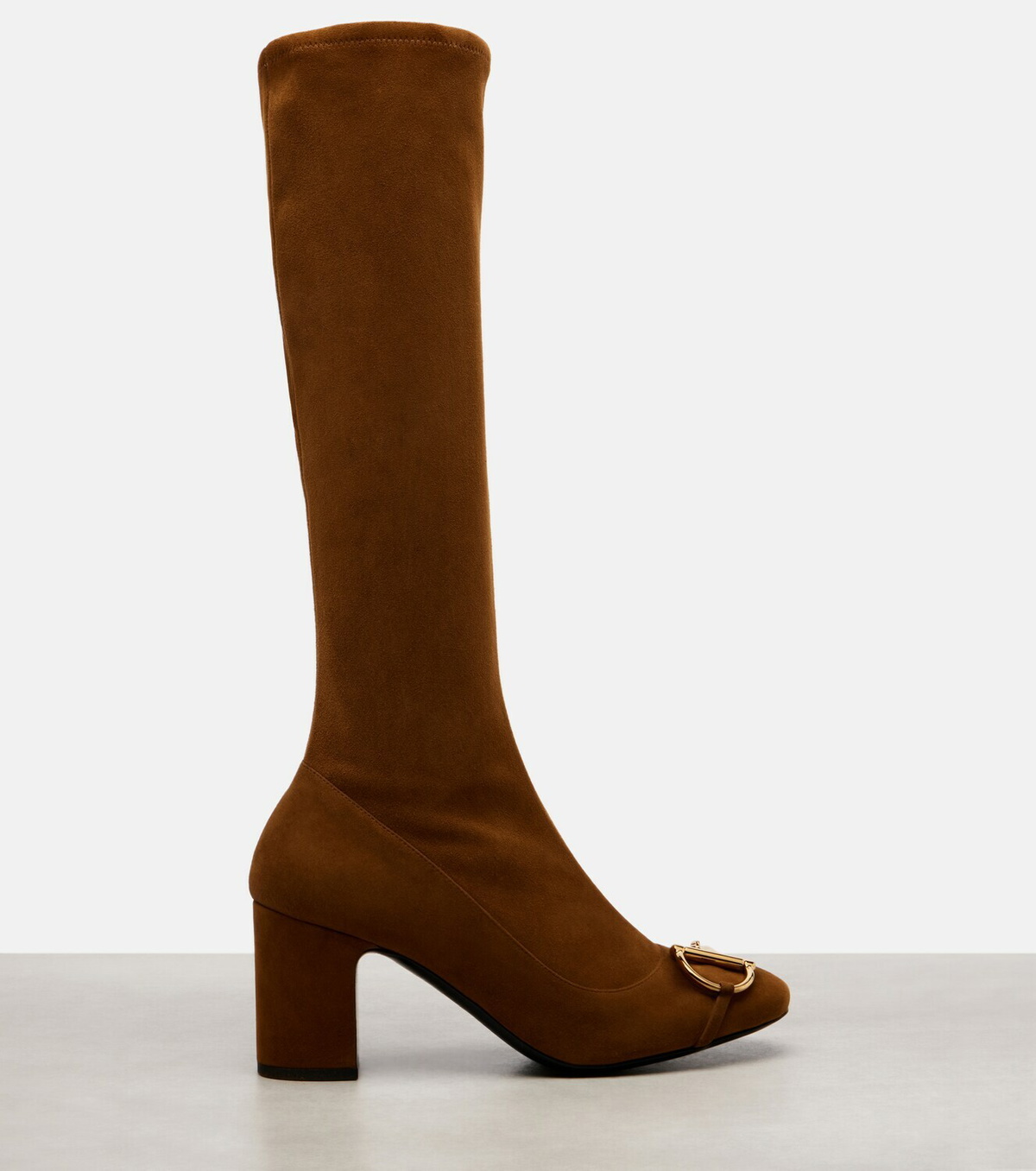 Gucci Alfa Horsebit 75 suede knee-high boots