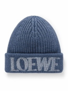 LOEWE - Logo-Embroidered Ribbed Wool Beanie