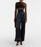 Nensi Dojaka Cutout ruched sheer bodysuit