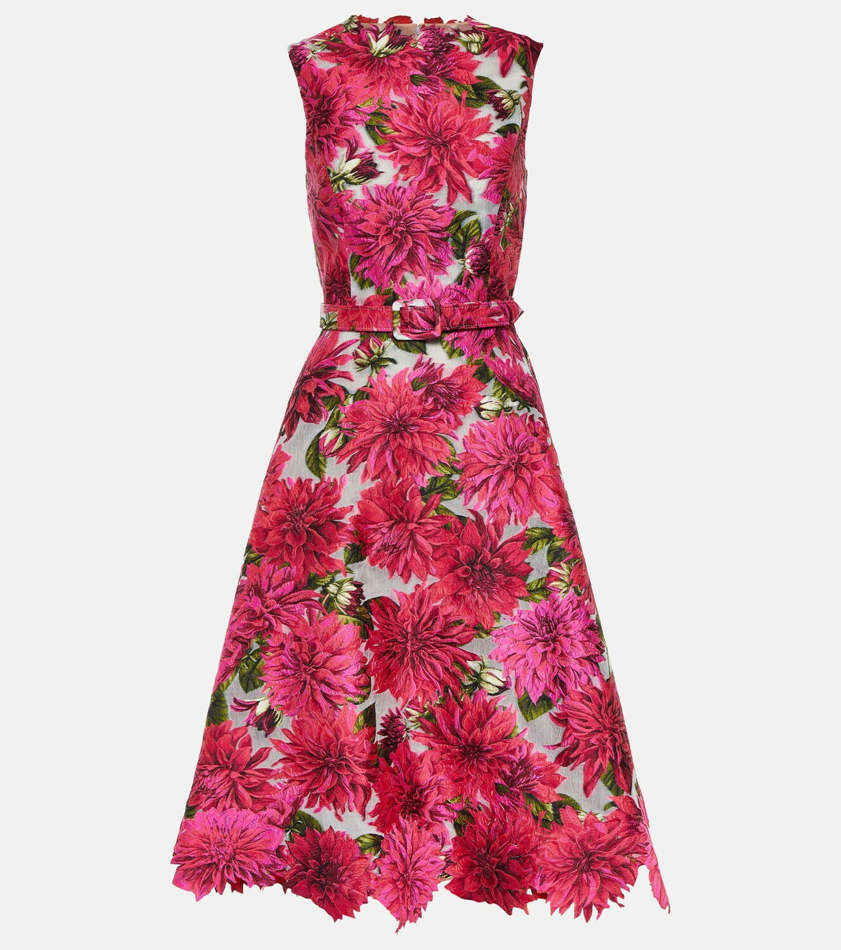 sachin and babi light blue dress Oscar de la Renta Floral embroidered midi dress Oscar de la Renta