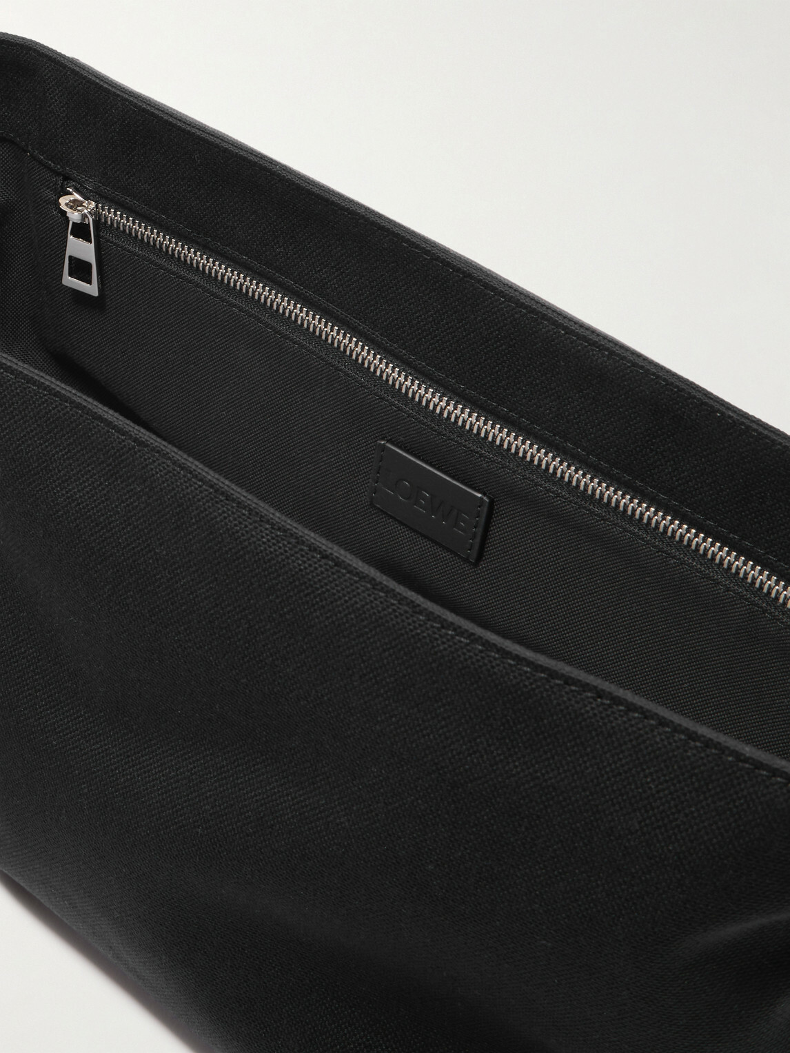 LOEWE - Leather-Trimmed Suede and Canvas Messenger Bag