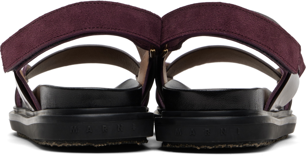 Marni Brown & Burgundy Fussbett Sandals