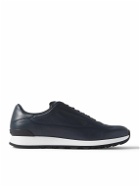 John Lobb - River II Leather Slip-On Sneakers - Blue