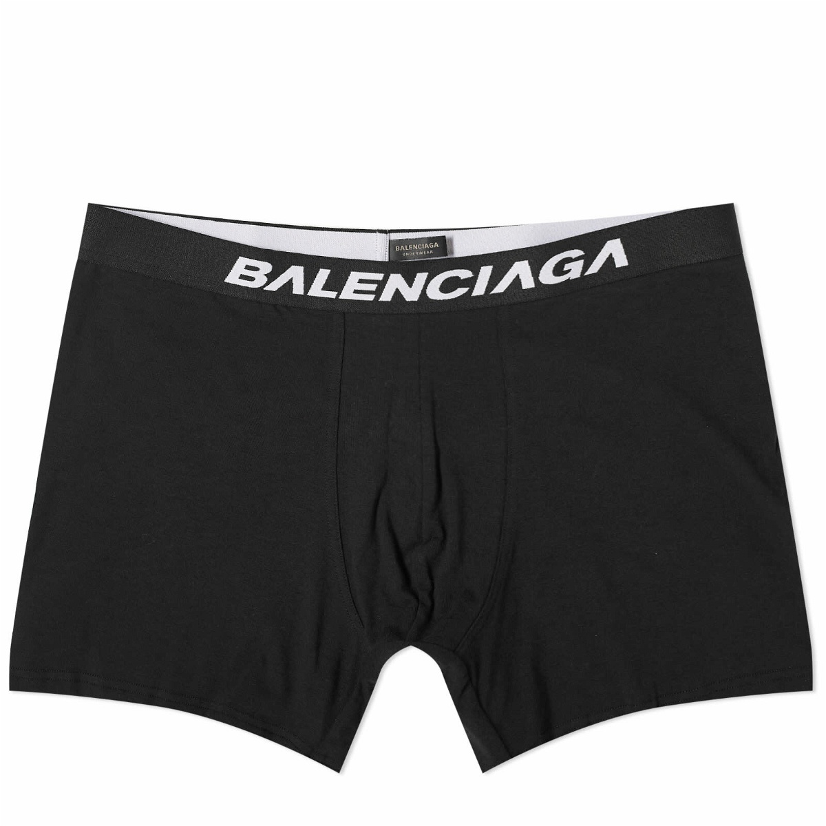 Photo: Balenciaga Men's Logo Boxer Briefs in Black/Black