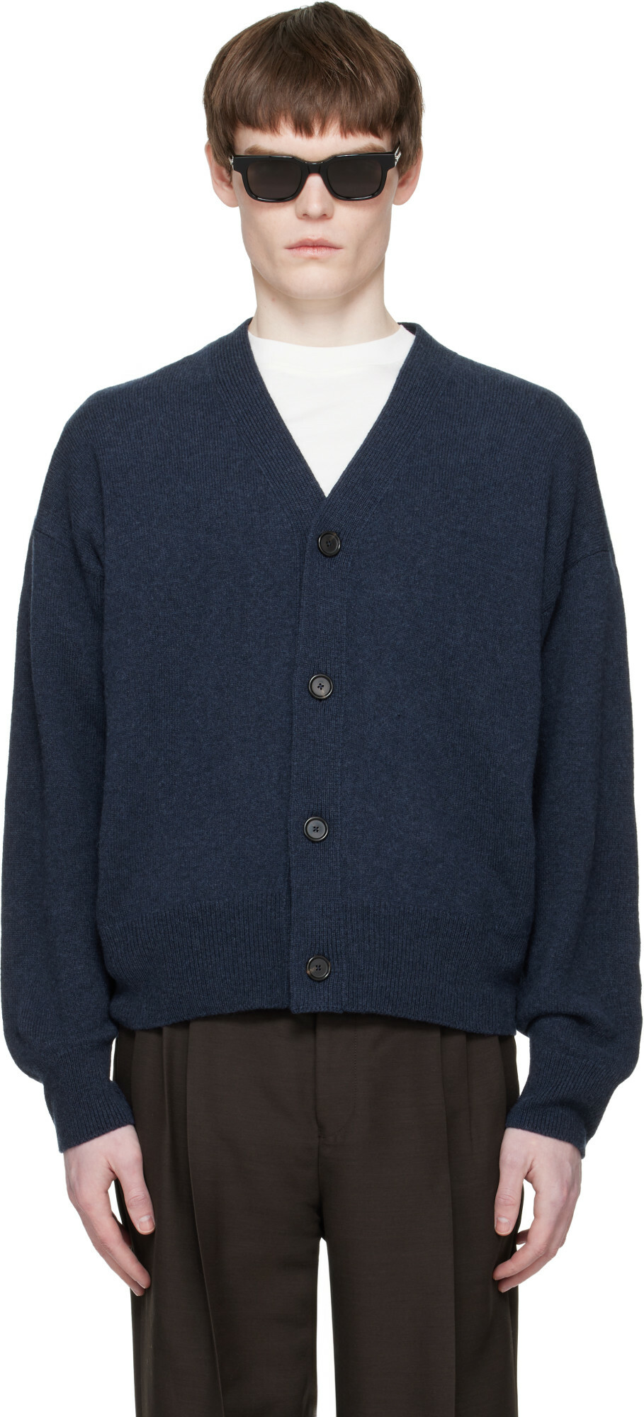 BOSS Navy Wool Cardigan