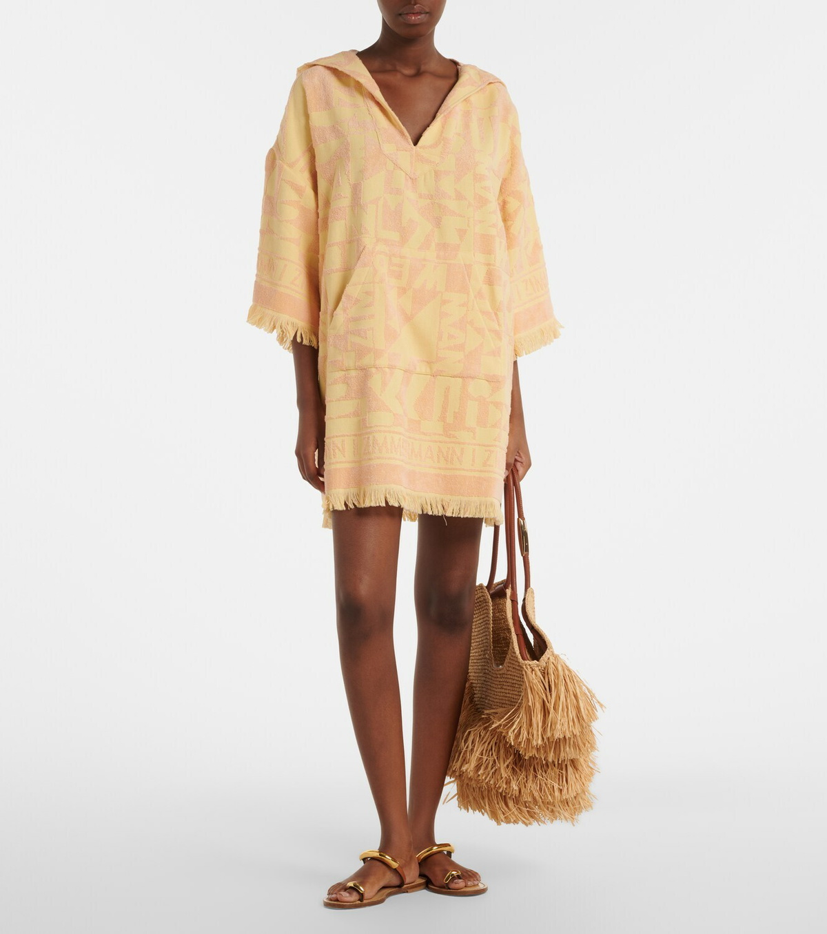 Zimmermann Pop fringed cotton terry minidress
