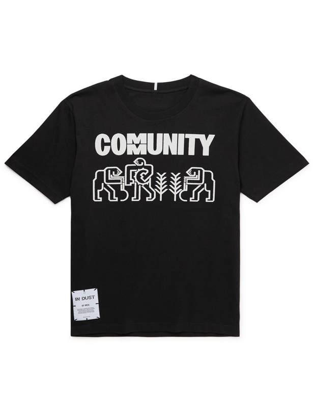 Photo: MCQ - In Dust Logo-Appliquéd Printed Cotton-Jersey T-Shirt - Black