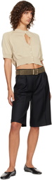 The Frankie Shop Khaki Evro Suede Leather Belt