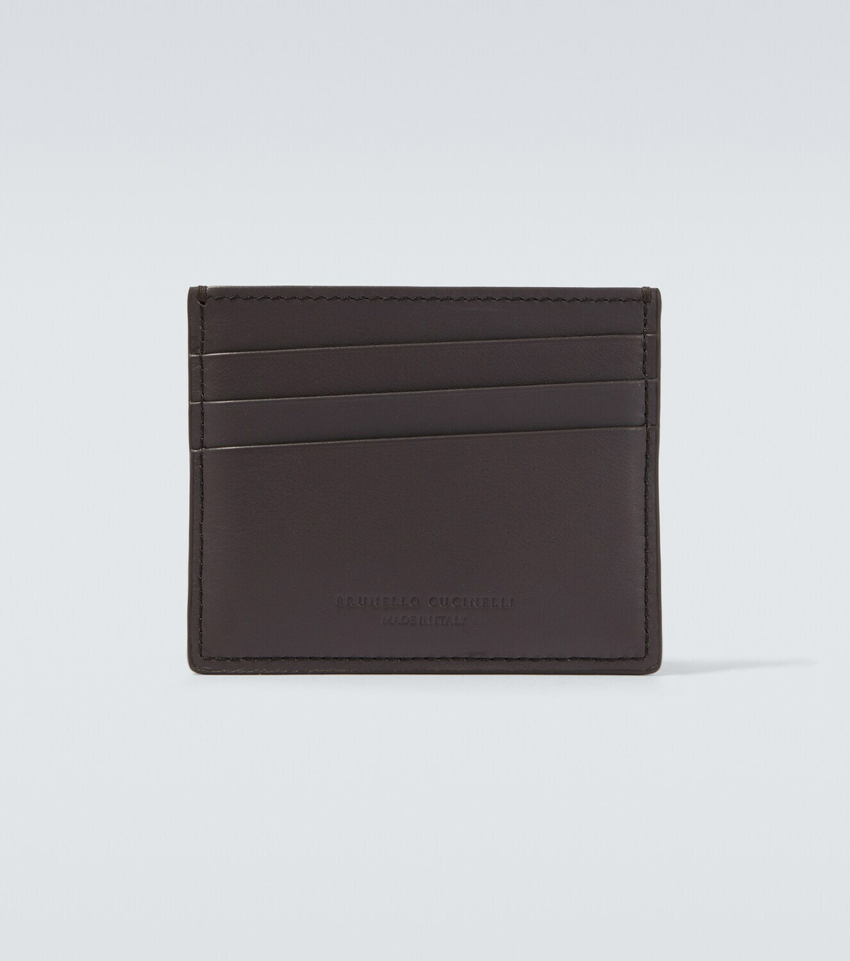 Brunello Cucinelli Logo debossed leather card holder