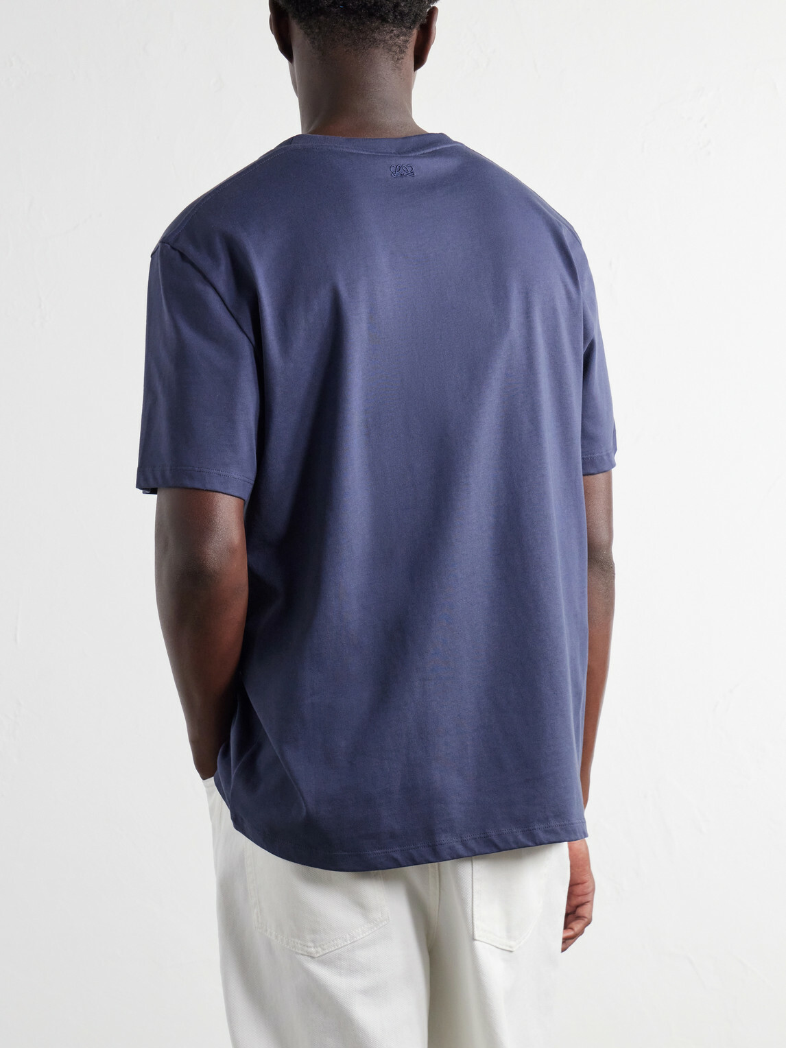 LOEWE - Embroidered Cotton-Jersey T-Shirt - Blue
