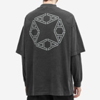 1017 ALYX 9SM Men's Double Sleeve Laser Cut Logo T-Shirt in Washed Black