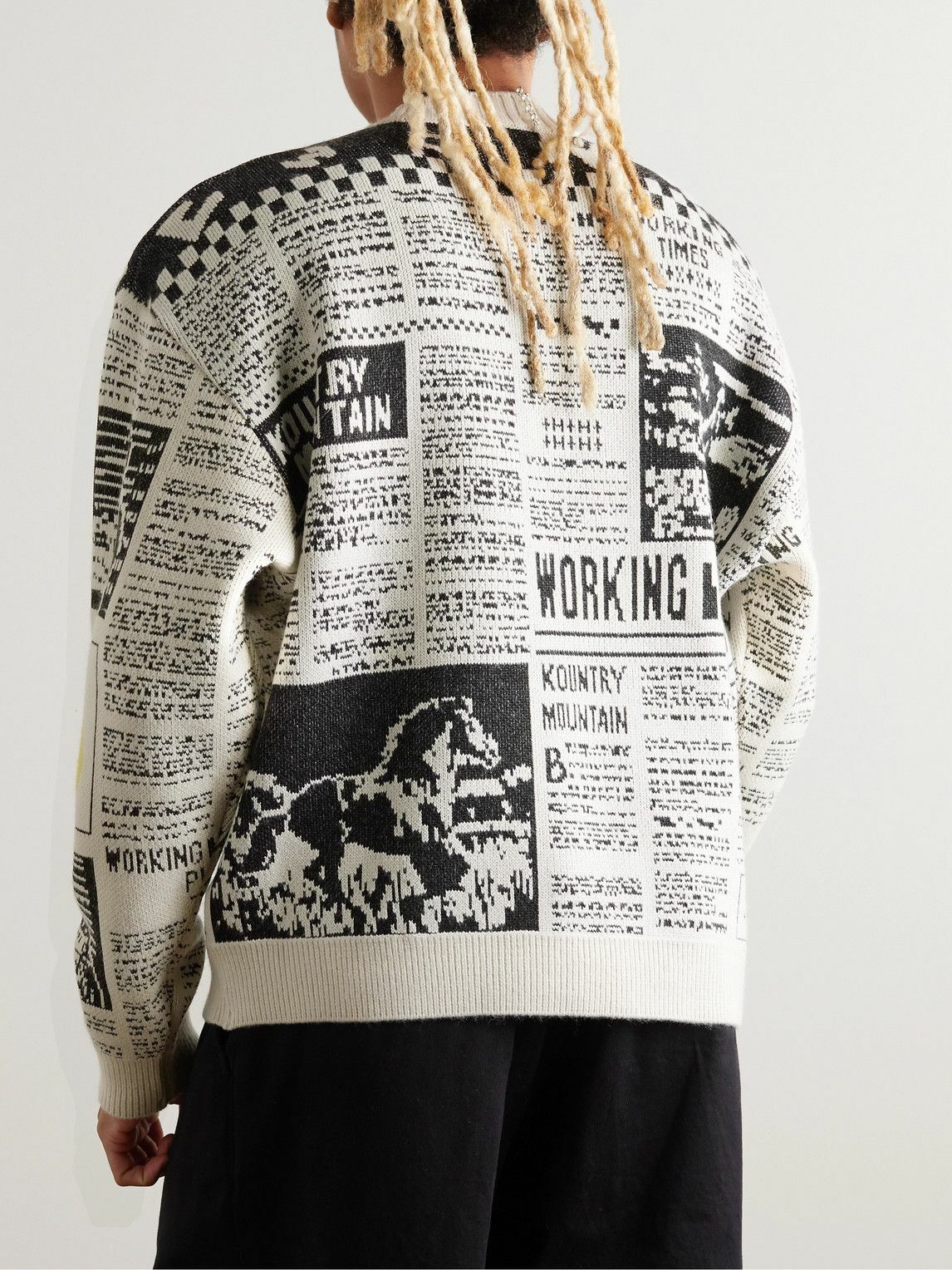 Newspaper print clearance sweater