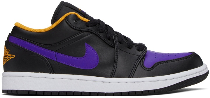 Photo: Nike Jordan Black & Purple Air Jordan 1 Low Sneakers