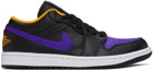 Nike Jordan Black & Purple Air Jordan 1 Low Sneakers