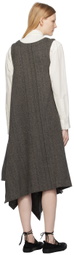 Y's Beige Herringbone Midi Dress