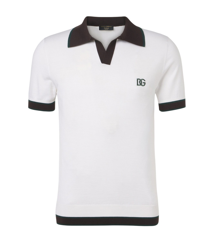 Photo: Dolce&Gabbana DG wool and silk polo shirt