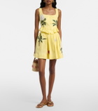 Agua by Agua Bendita Nori floral-appliqué linen miniskirt