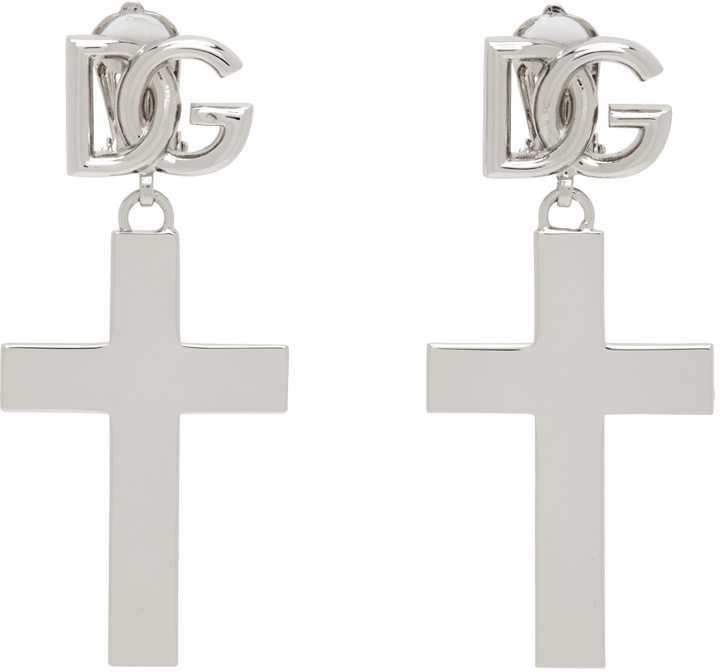 Photo: Dolce&Gabbana Silver Cross Earrings