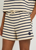 Moncler Striped Cotton Shorts Beige