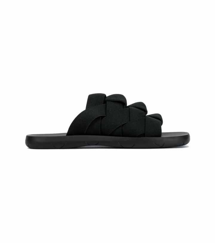 Photo: Bottega Veneta - Plat Mules Intreccio elastic slides