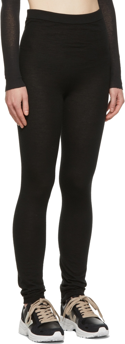 Rick Owens Black Soft Classic Stitch Knit Leggings Rick Owens