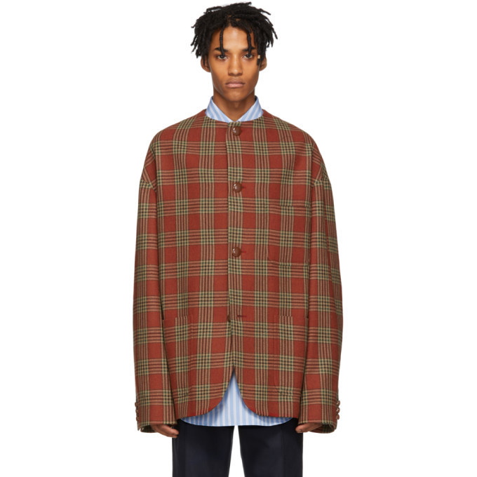 Photo: Gucci Red Check Wool Jacket
