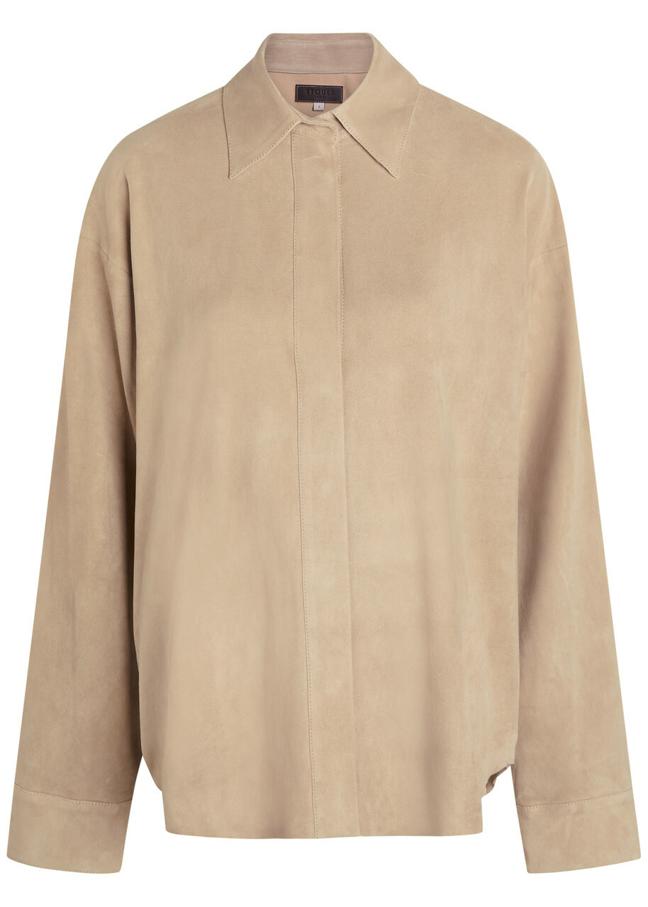 Stouls Simone Oversized Suede Shirt Beige