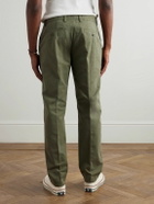 Officine Générale - Straight-Leg Garment-Dyed Cotton-Twill Trousers - Green