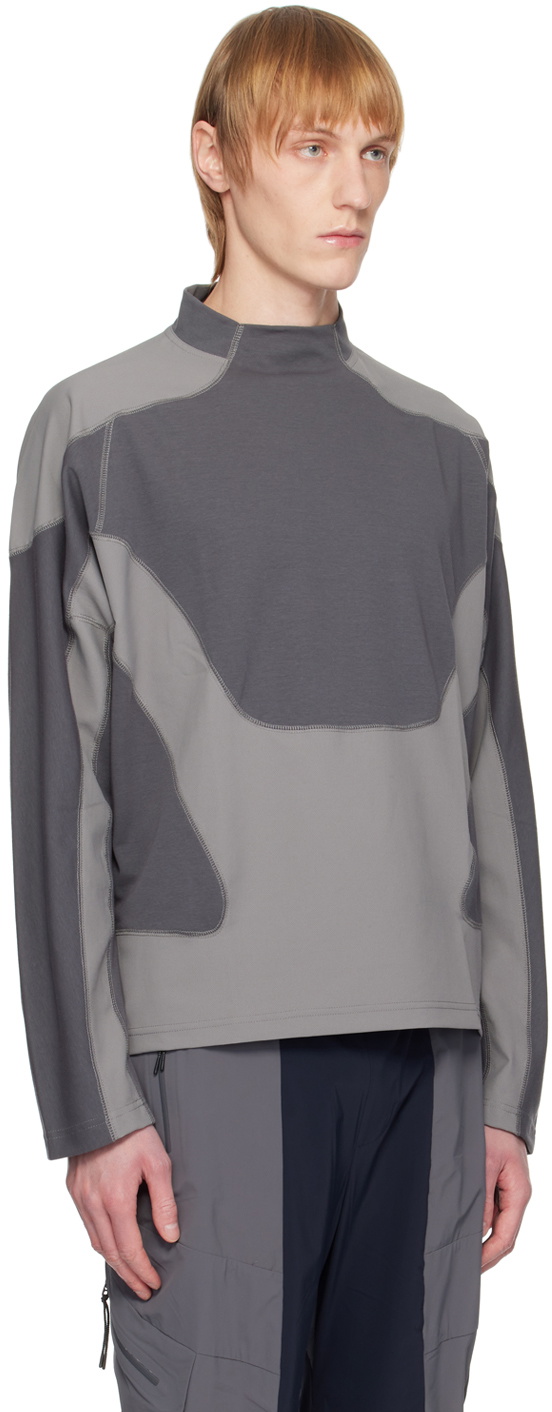 J.L.A.L. ジェイラルPaneled T-Shirt グレー _J.L - A.L_ Grey Paneled Long Sleeve T-Shirt J.L - A.L