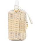 Mark Cross White Rattan Harley Top Handle Bag