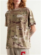 Cherry Los Angeles - American Outdoorsman Garment-Dyed Camouflage-Print Cotton-Jersey T-Shirt - Brown