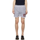 Daniel W. Fletcher White and Blue Stripe Boxer Shorts