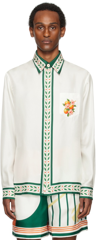 Photo: Casablanca White 'Oranges En Fleur' Shirt